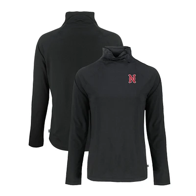 Women's Cutter & Buck Black Nashville Sounds Coastline Epic Comfort Eco Recycled Funnel Neck Raglan Pullover Top