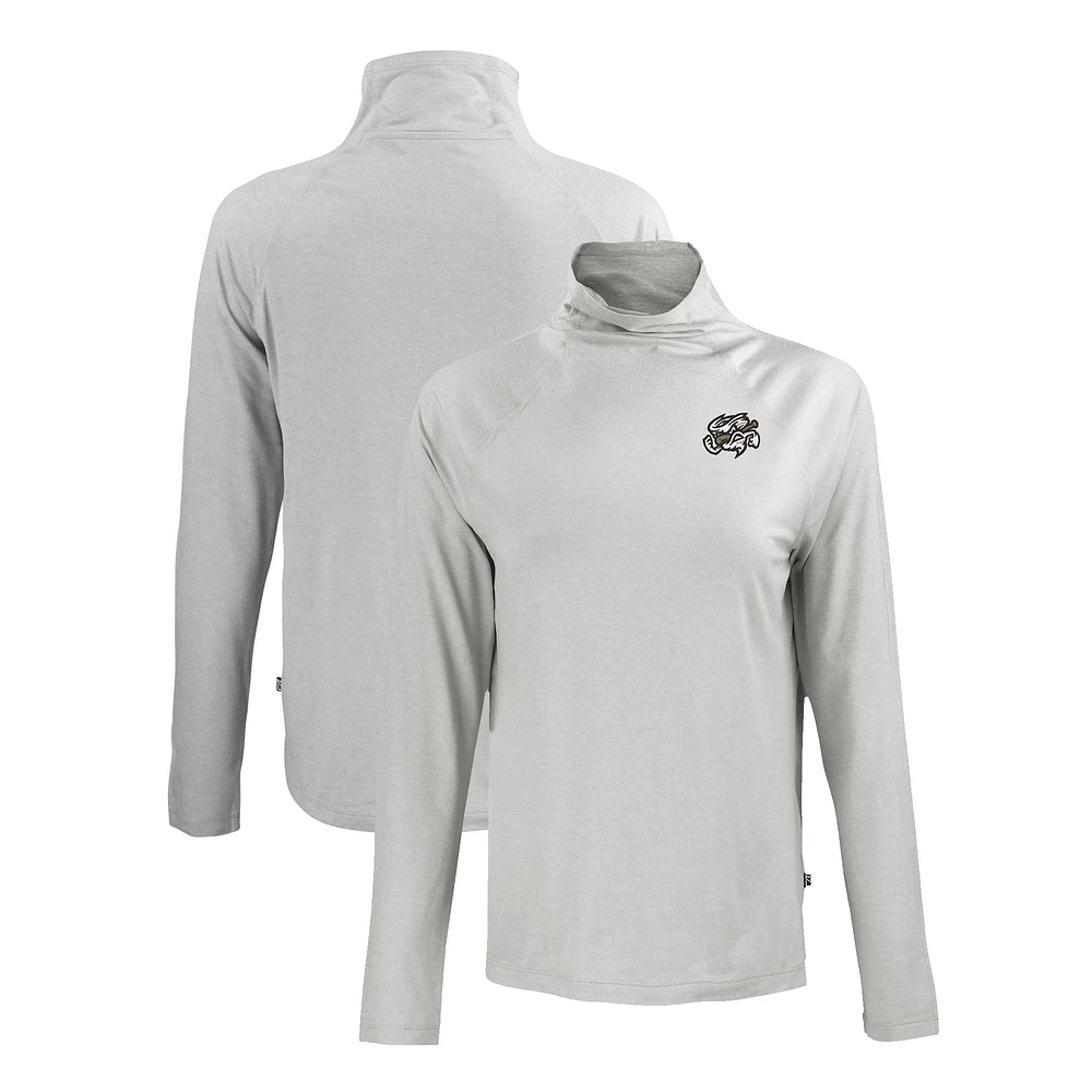 Women's Cutter & Buck Gray Omaha Storm Chasers Coastline Epic Comfort Eco Recycled Funnel Neck Raglan Pullover Top