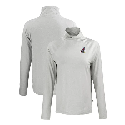 Women's Cutter & Buck Gray Springfield Cardinals Coastline Epic Comfort Eco Recycled Funnel Neck Raglan Pullover Top