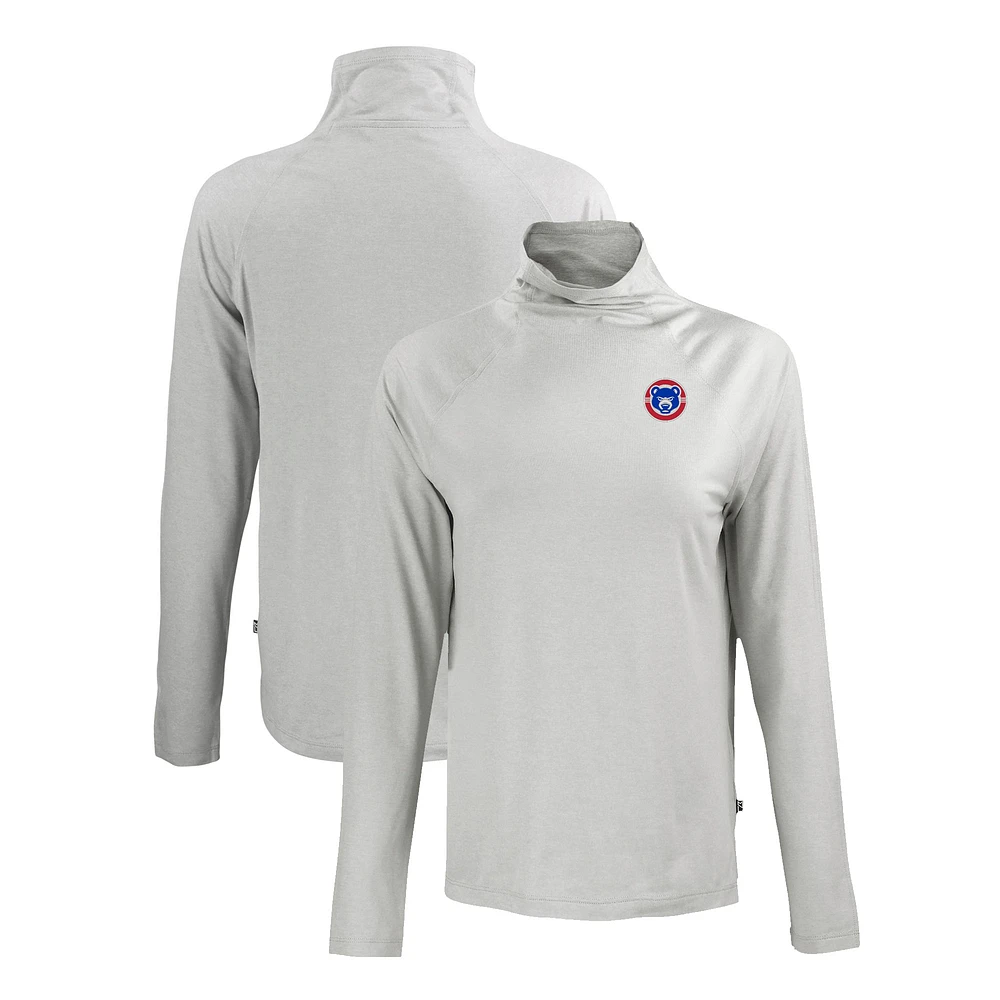 Women's Cutter & Buck Gray South Bend Cubs Coastline Epic Comfort Eco Recycled Funnel Neck Raglan Pullover Top