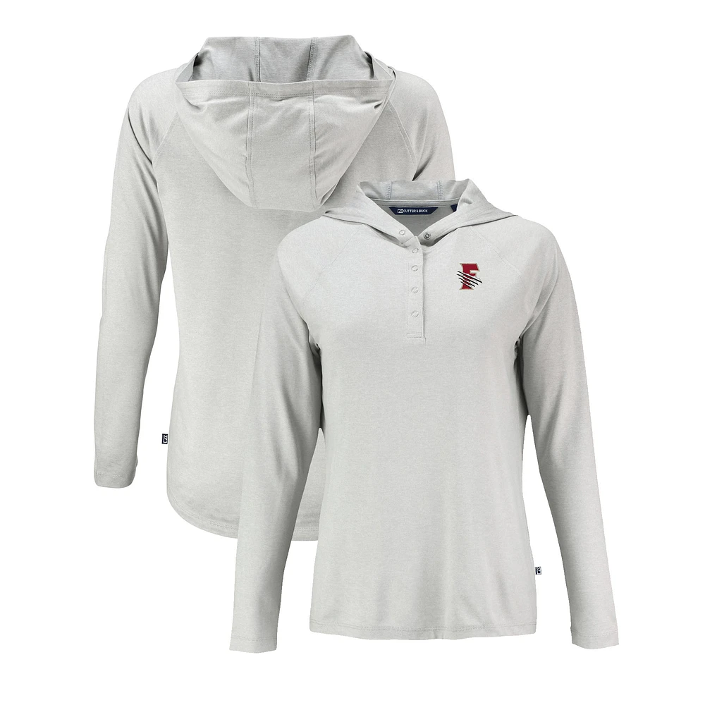Women's Cutter & Buck Gray Fresno Grizzlies Coastline Epic Comfort Eco Recycled Long Sleeve Hoodie T-Shirt