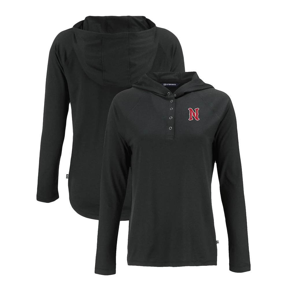 Women's Cutter & Buck Black Nashville Sounds Coastline Epic Comfort Eco Recycled Long Sleeve Hoodie T-Shirt