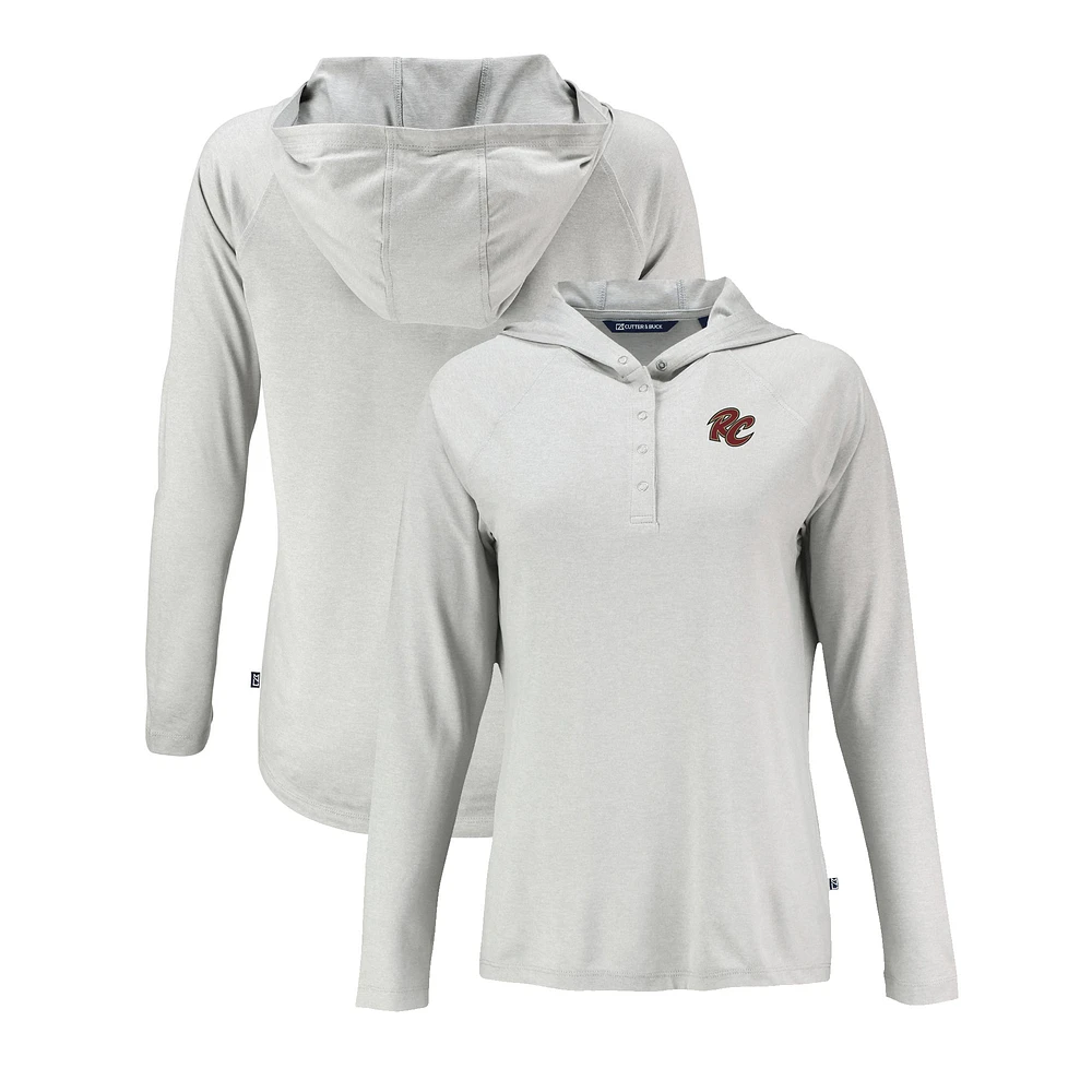 Women's Cutter & Buck Gray Sacramento River Cats Coastline Epic Comfort Eco Recycled Long Sleeve Hoodie T-Shirt