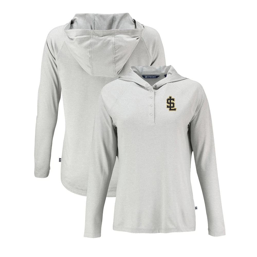 Women's Cutter & Buck Gray Salt Lake Bees Coastline Epic Comfort Eco Recycled Long Sleeve Hoodie T-Shirt