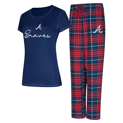 Women's Concepts Sport Atlanta Braves Vector Top & Pants Sleep Set