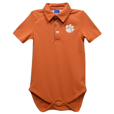 Infant Vive La Fete Orange Clemson Tigers Polo Bodysuit