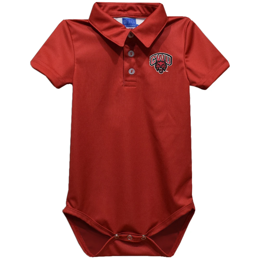 Infant Vive La Fete Crimson Central Washington Wildcats Polo Bodysuit