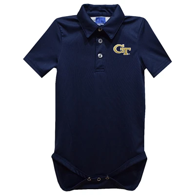 Infant Vive La Fete Navy Georgia Tech Yellow Jackets Polo Bodysuit