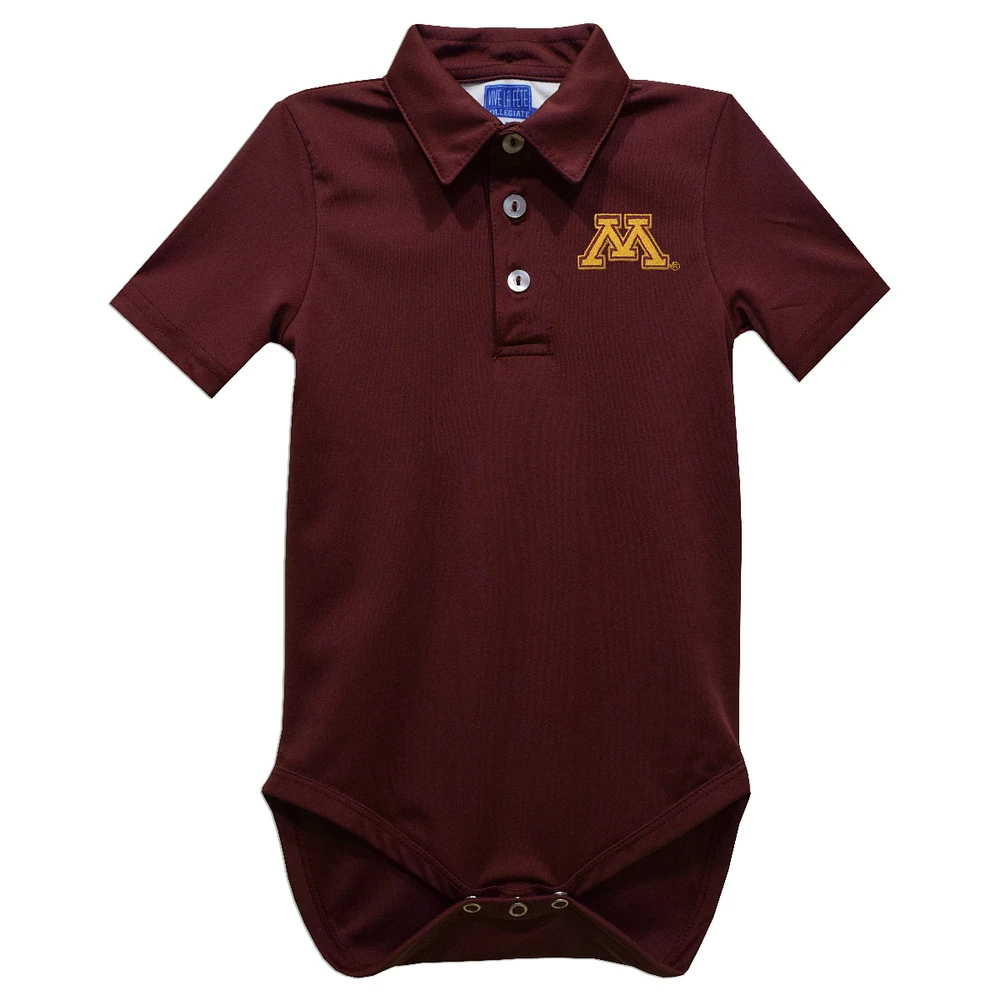 Infant Vive La Fete Maroon Minnesota Golden Gophers Polo Bodysuit