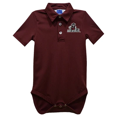 Infant Vive La Fete Maroon New Mexico State Aggies Polo Bodysuit
