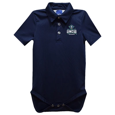 Infant Vive La Fete Navy UNC Wilmington Seahawks Polo Bodysuit