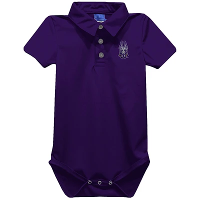 Infant Vive La Fete Purple UAlbany Great Danes Polo Bodysuit