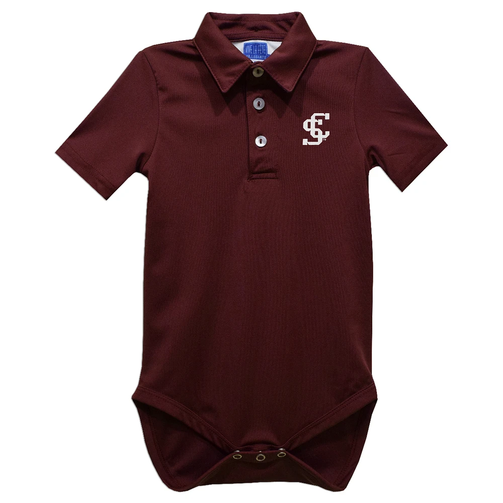Infant Vive La Fete Maroon Santa Clara Broncos Polo Bodysuit