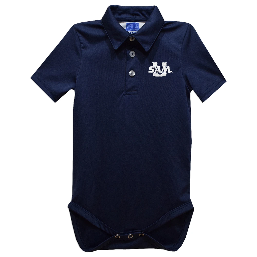 Infant Vive La Fete Navy Samford Bulldogs Polo Bodysuit