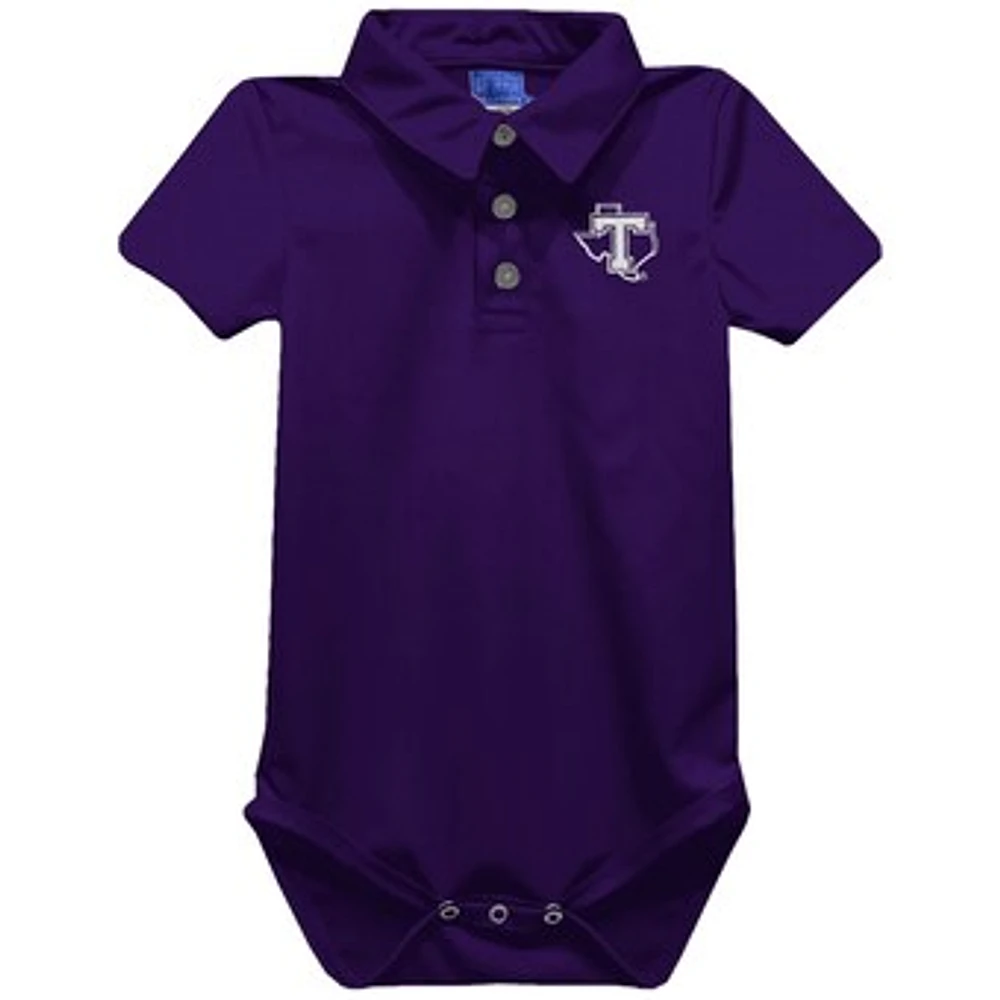 Infant Vive La Fete Purple Tarleton State Texans Polo Bodysuit