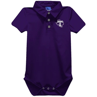 Infant Vive La Fete Purple Tarleton State Texans Polo Bodysuit