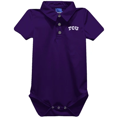 Infant Vive La Fete Purple TCU Horned Frogs Polo Bodysuit