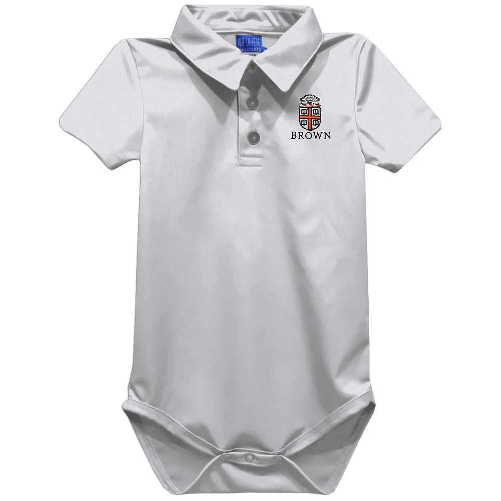 Infant Vive La Fete White Brown Bears Polo Bodysuit
