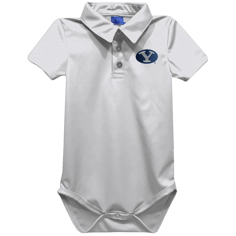 Infant Vive La Fete White BYU Cougars Polo Bodysuit