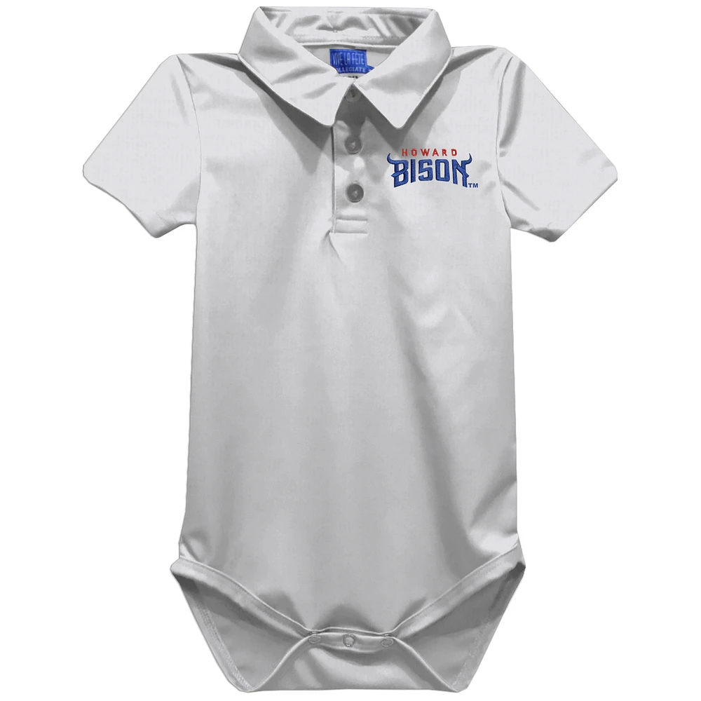 Infant Vive La Fete White Howard Bison Polo Bodysuit