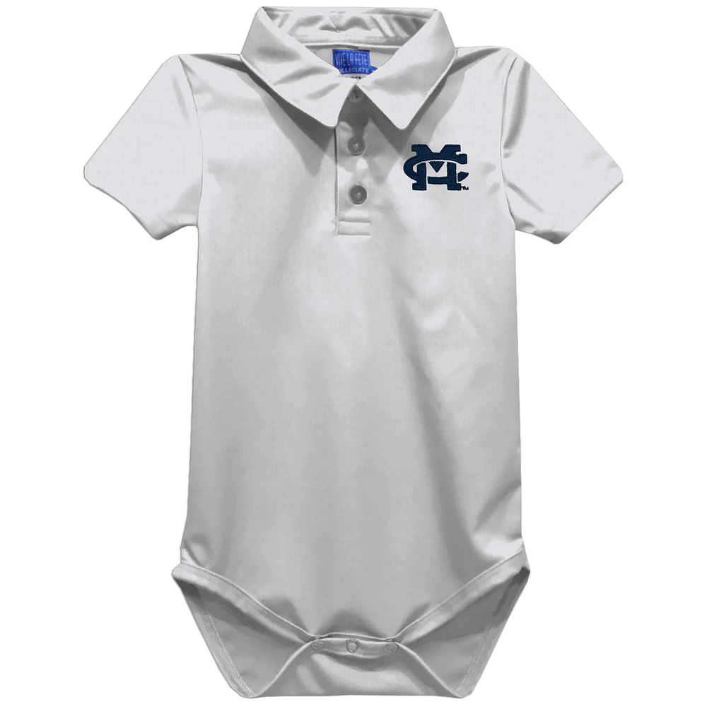 Infant Vive La Fete White Mississippi College Choctaws Polo Bodysuit