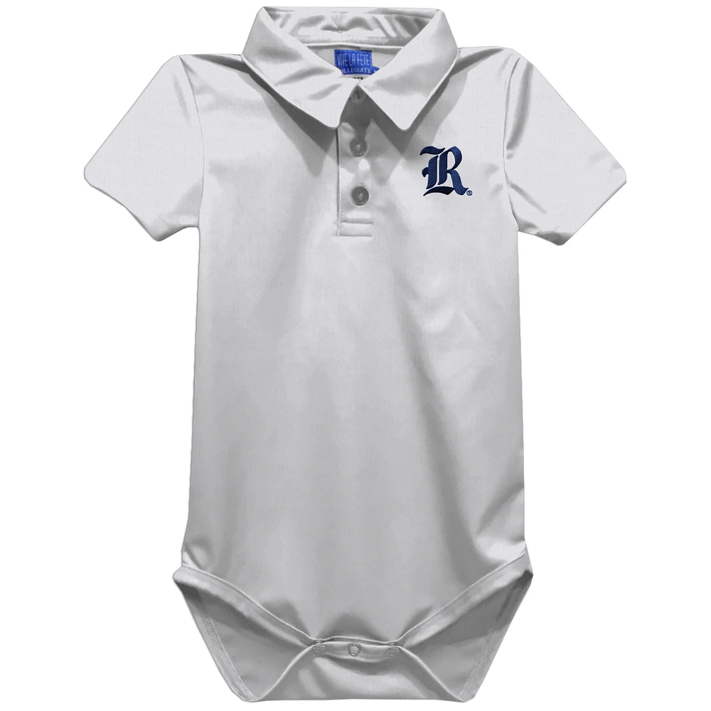 Infant Vive La Fete White Rice Owls Polo Bodysuit