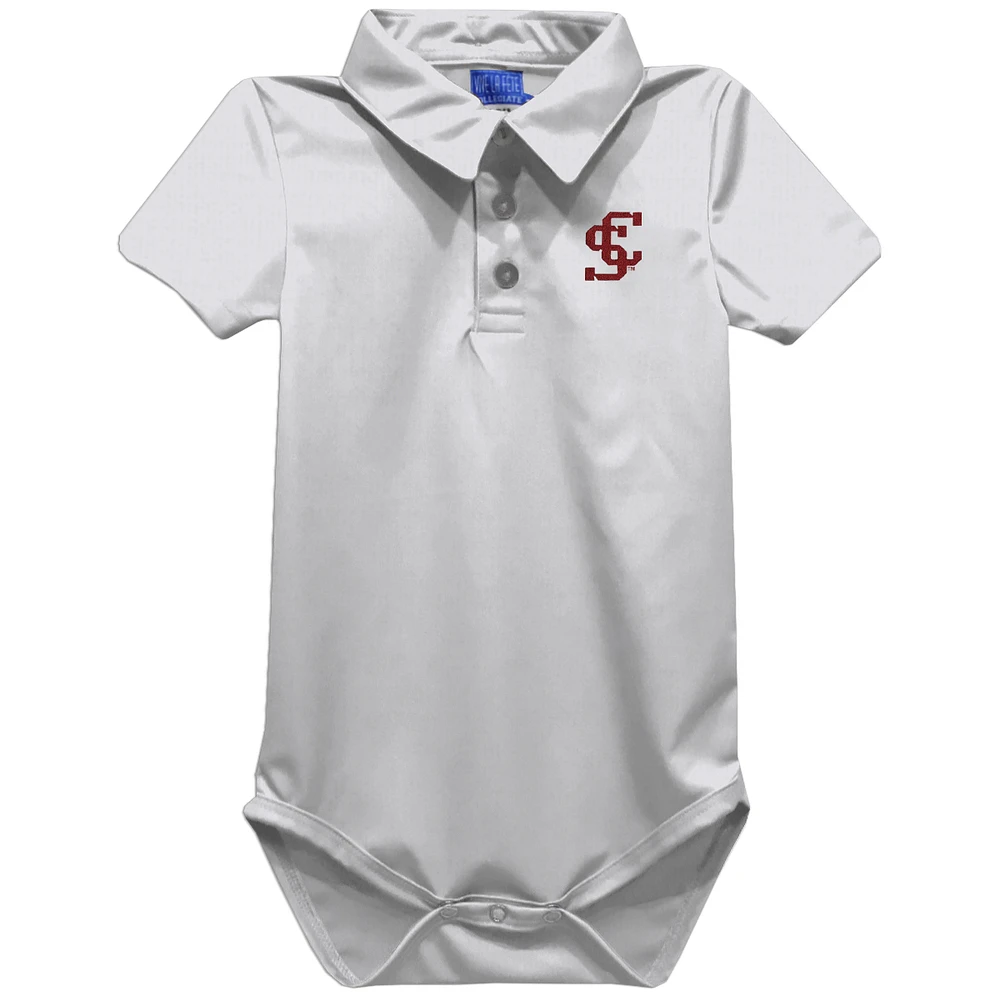 Infant Vive La Fete White Santa Clara Broncos Polo Bodysuit