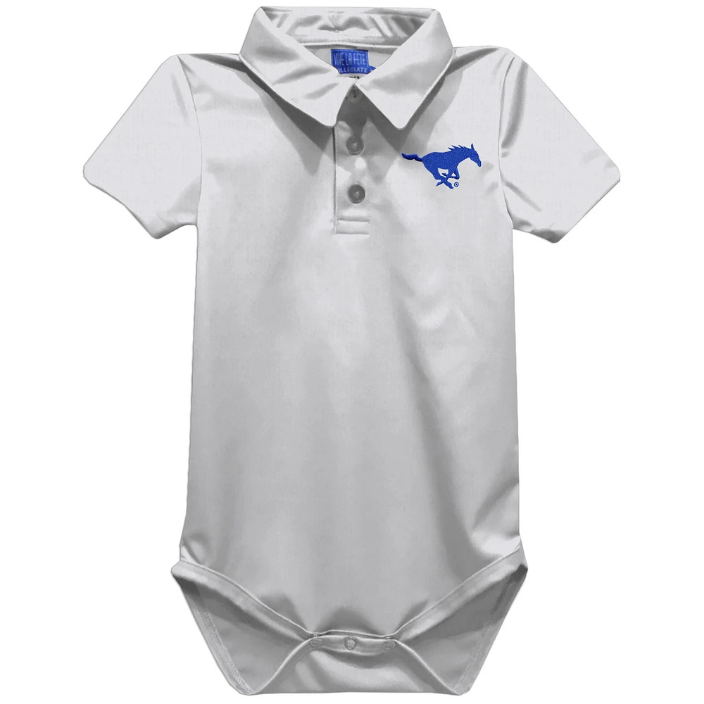 Infant Vive La Fete White SMU Mustangs Polo Bodysuit