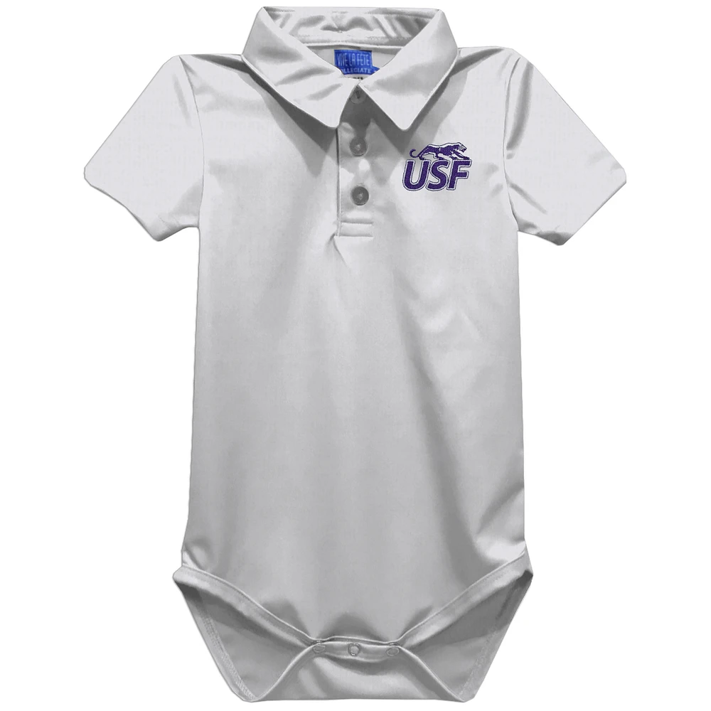 Infant Vive La Fete White University of Sioux Falls Cougars Polo Bodysuit