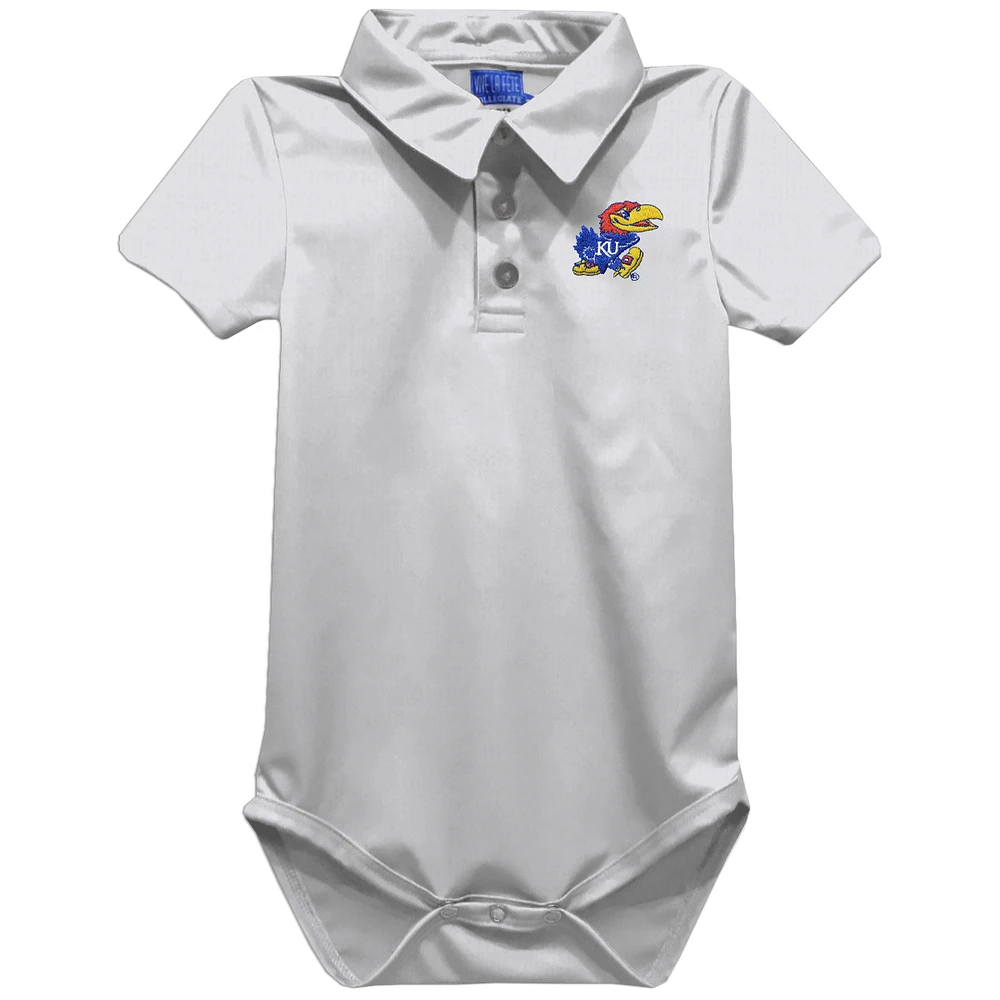 Infant Vive La Fete White Kansas Jayhawks Polo Bodysuit
