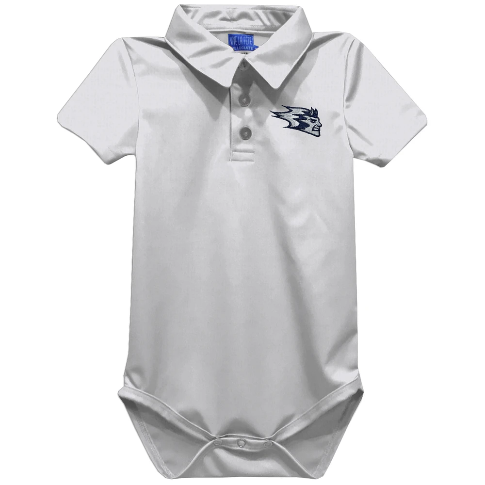 Infant Vive La Fete White Wisconsin Stout Blue Devils Polo Bodysuit