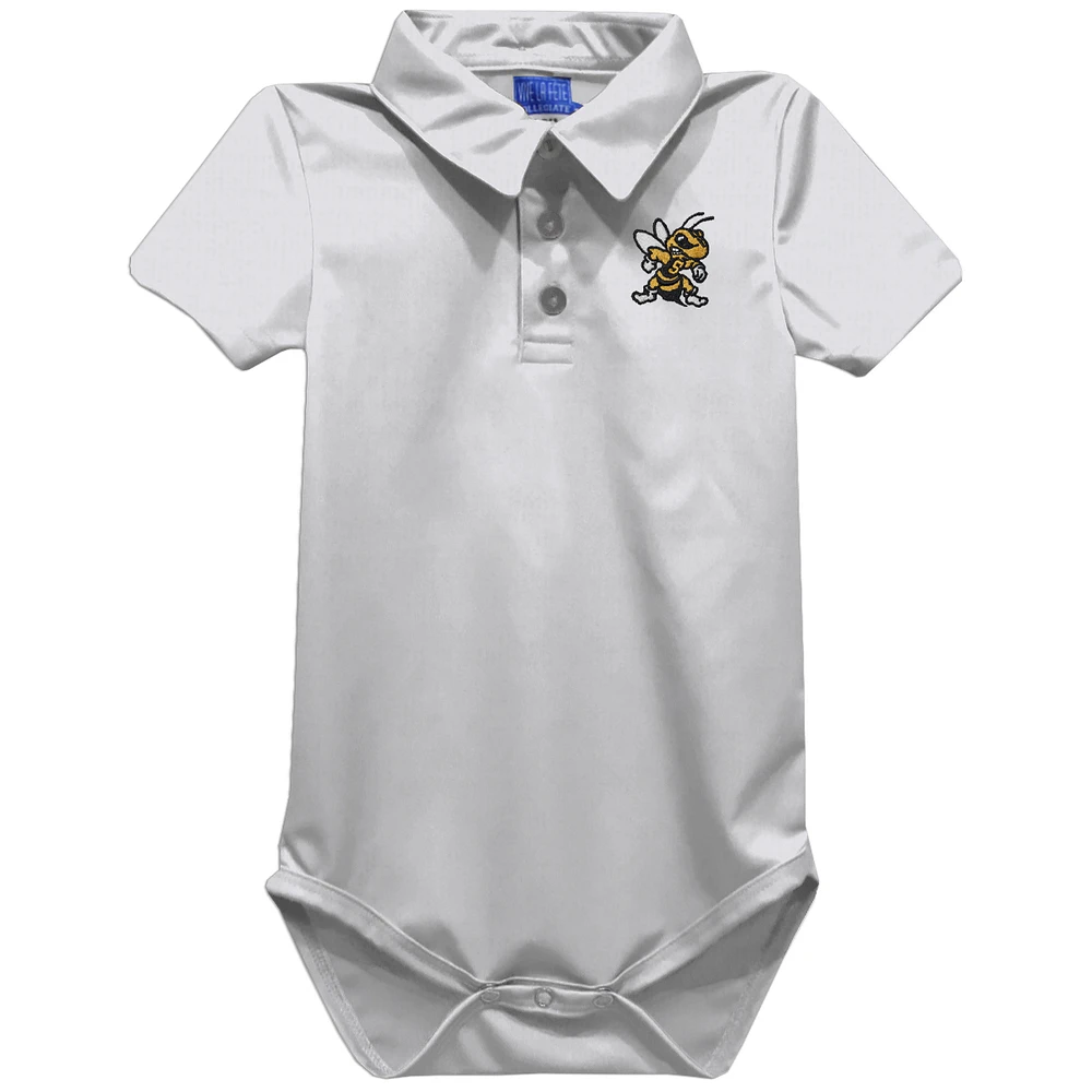 Infant Vive La Fete White West Virginia State Yellow Jackets Polo Bodysuit