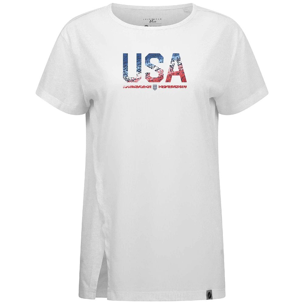 Women's Levelwear White USWNT Influx Pixel T-Shirt