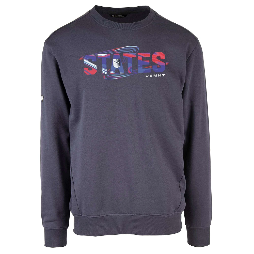 Men's Levelwear Navy USMNT Zane Stateside Crew Neck Pullover Sweatshirt