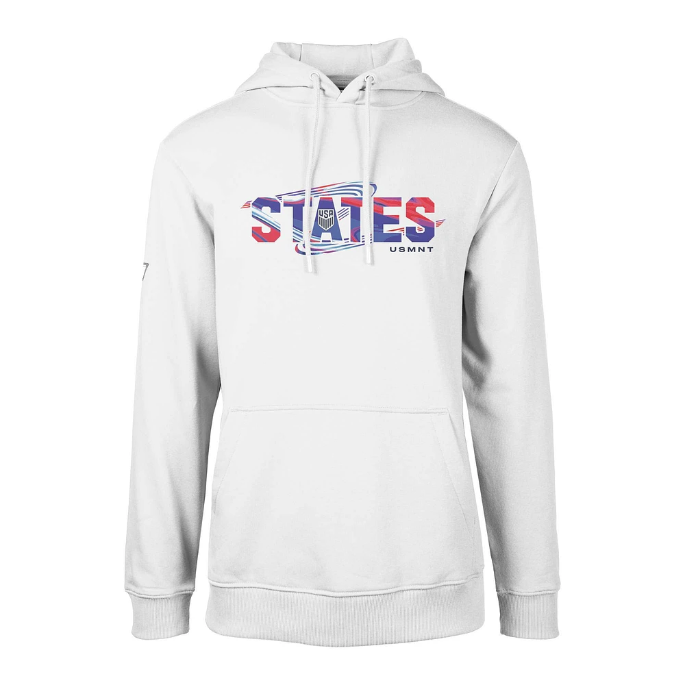 Men's Levelwear White USMNT Stateside Podium Pullover Hoodie