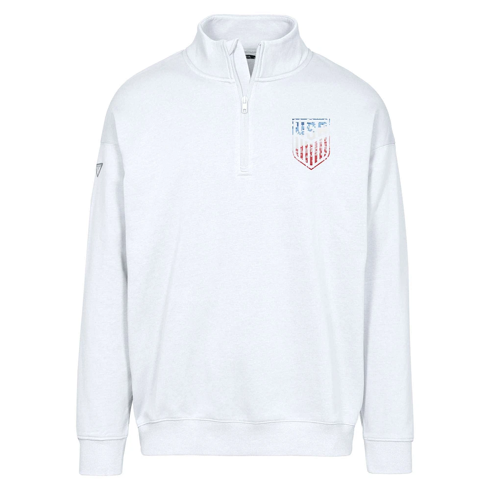 Men's Levelwear White USMNT Murray Quarter-Zip Sweatshirt