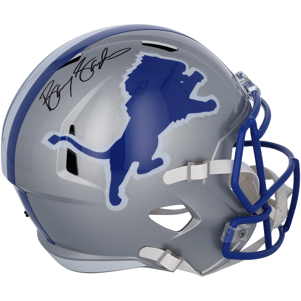 Barry Sanders Detroit Lions Autographed Throwback 1983-2002 Speed Replica Helmet - Signed in Black