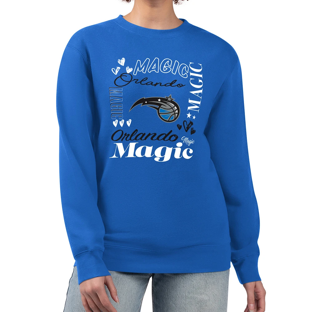 Women's G-III 4Her by Carl Banks Orlando Magic Collage Team Graphic Fleece Pullover Sweatshirt