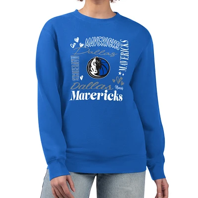 Women's G-III 4Her by Carl Banks Dallas Mavericks Collage Team Graphic Fleece Pullover Sweatshirt