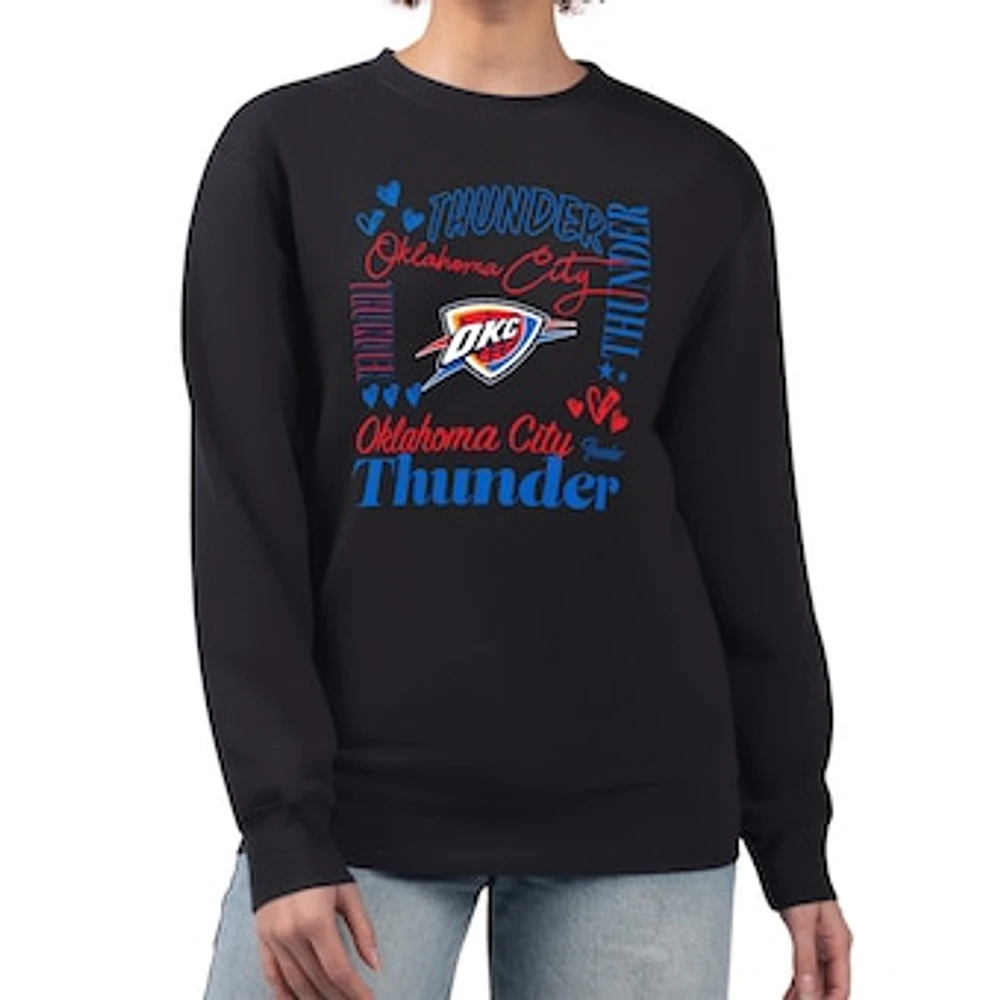 Women's G-III 4Her by Carl Banks Oklahoma City Thunder Collage Team Graphic Fleece Pullover Sweatshirt