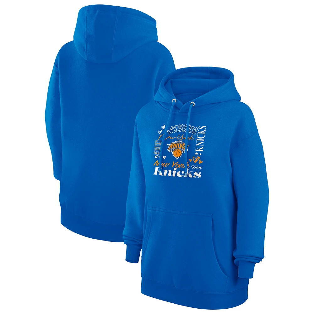 Women's G-III 4Her by Carl Banks New York Knicks Team Collage Graphic Fleece Pullover Hoodie