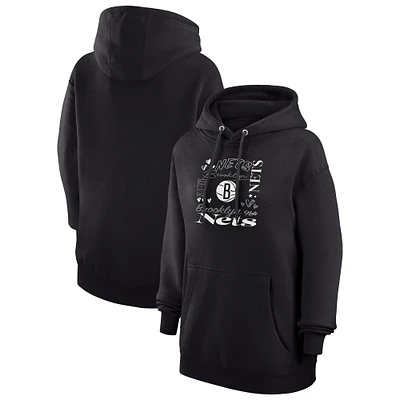 Women's G-III 4Her by Carl Banks Brooklyn Nets Team Collage Graphic Fleece Pullover Hoodie