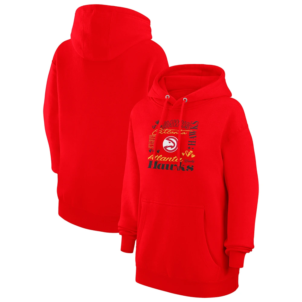 Women's G-III 4Her by Carl Banks Atlanta Hawks Team Collage Graphic Fleece Pullover Hoodie