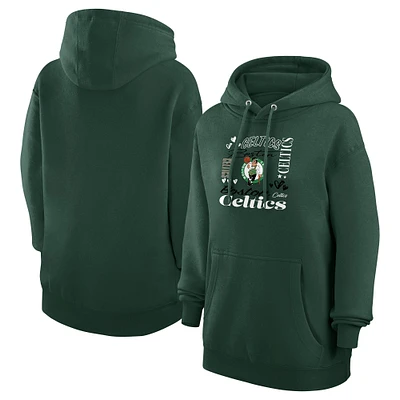 Women's G-III 4Her by Carl Banks Boston Celtics Team Collage Graphic Fleece Pullover Hoodie