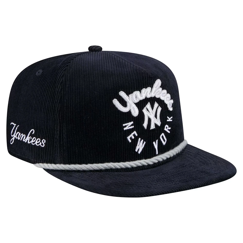 Men's New Era Navy New York Yankees Full Circle Corduroy Golfer Adjustable Hat