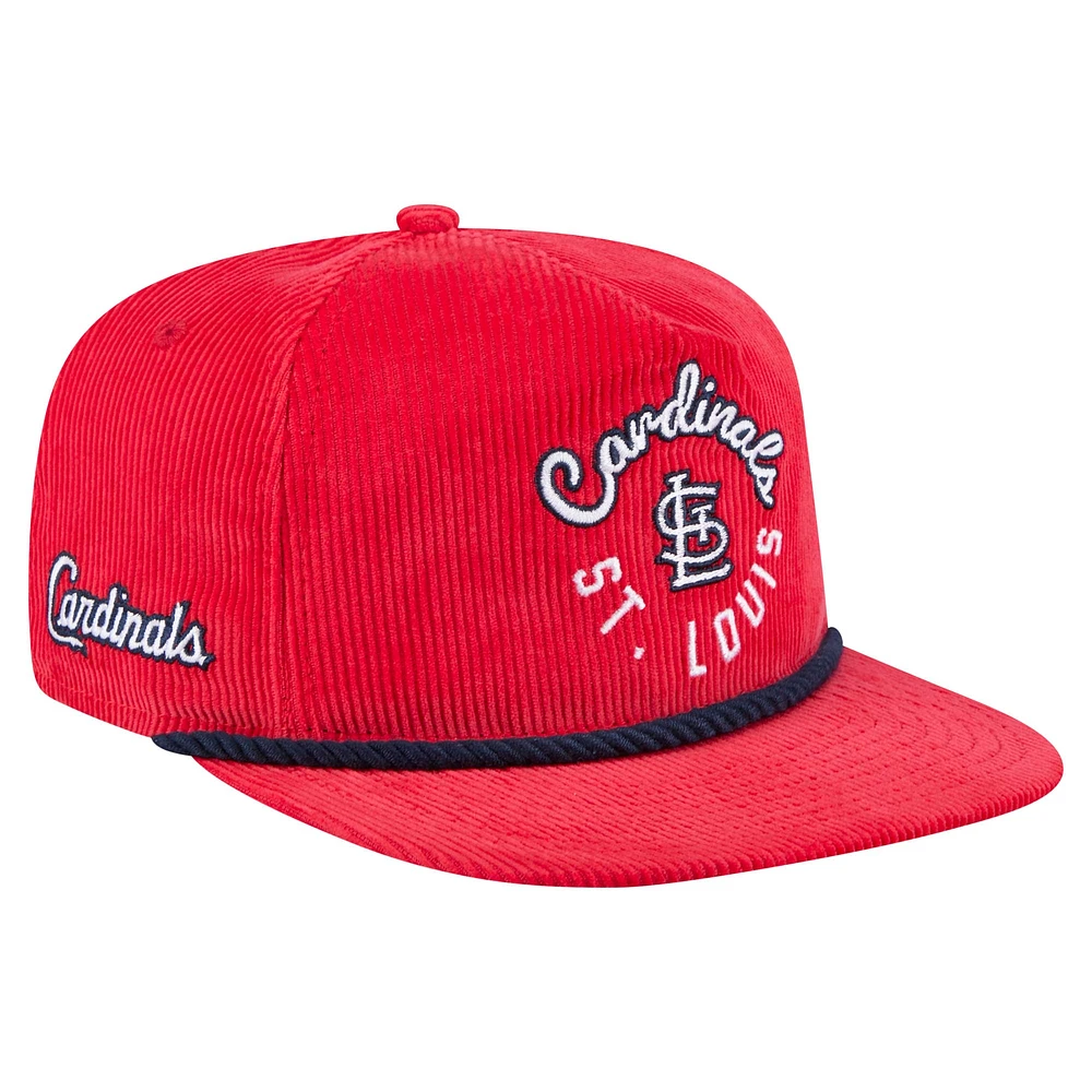 Men's New Era Red St. Louis Cardinals Full Circle Corduroy Golfer Adjustable Hat