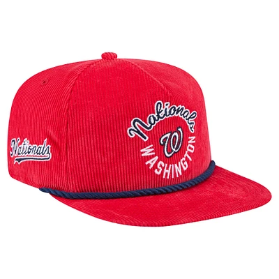 Men's New Era Red Washington Nationals Full Circle Corduroy Golfer Adjustable Hat
