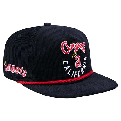 Men's New Era Navy California Angels Cooperstown Collection Full Circle Corduroy Golfer Adjustable Hat