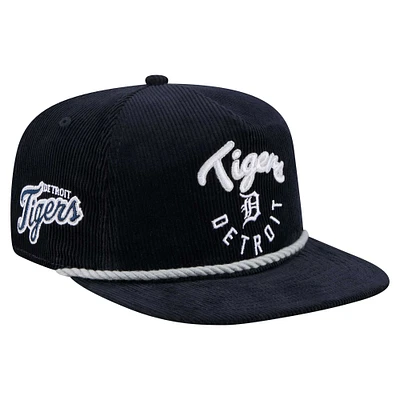 Men's New Era Navy Detroit Tigers Full Circle Corduroy Golfer Adjustable Hat
