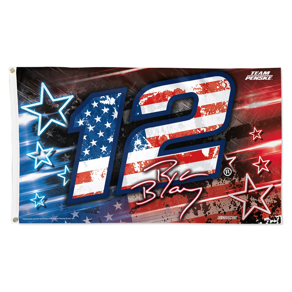 WinCraft Ryan Blaney Patriotic 3' x 5' One-Sided Deluxe Flag
